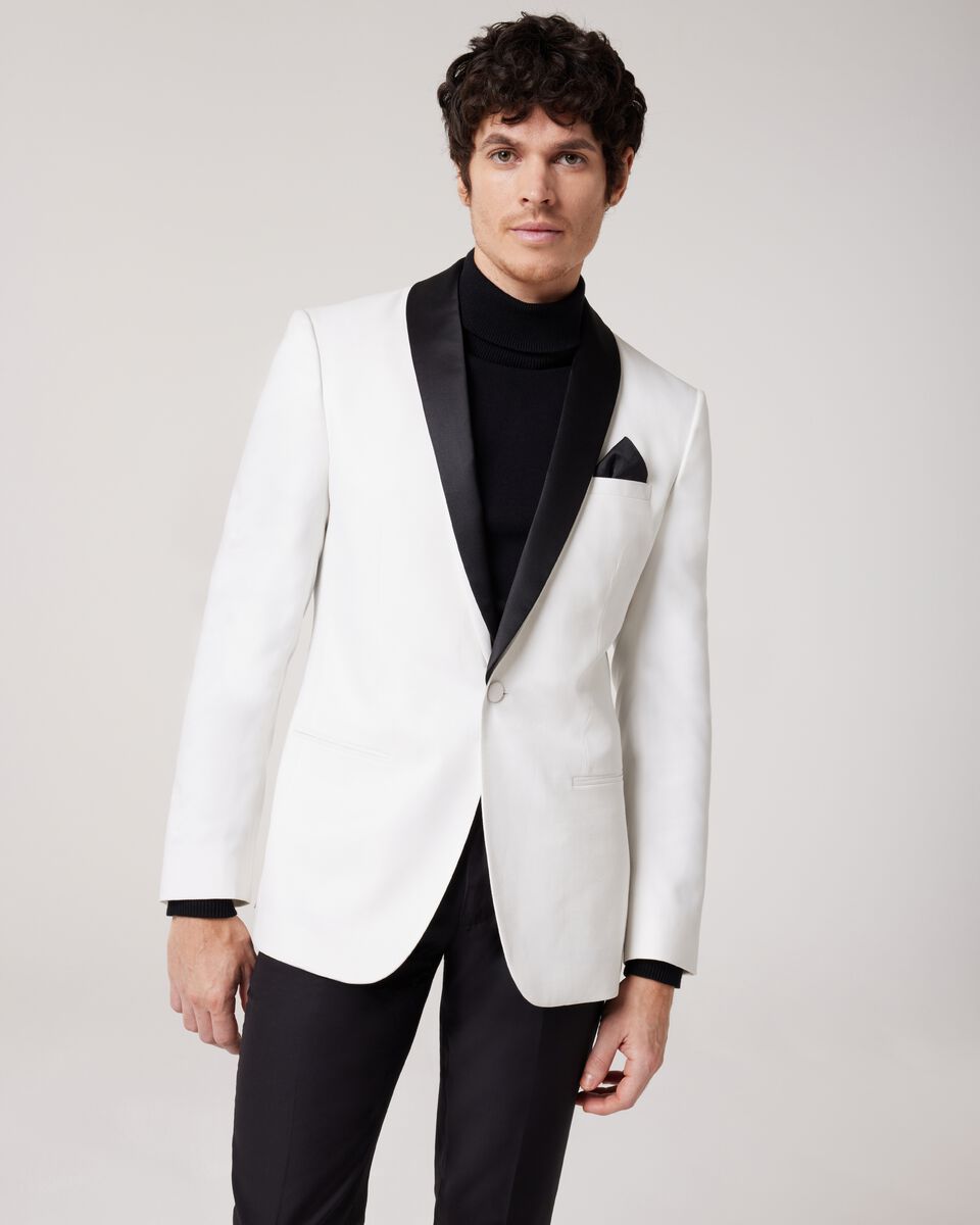 Slim Textured Detachable Shawl Collar Tuxedo